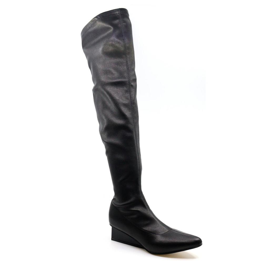 NEW ALL BLACK women's square edge boots in black - Picture 2 of 8